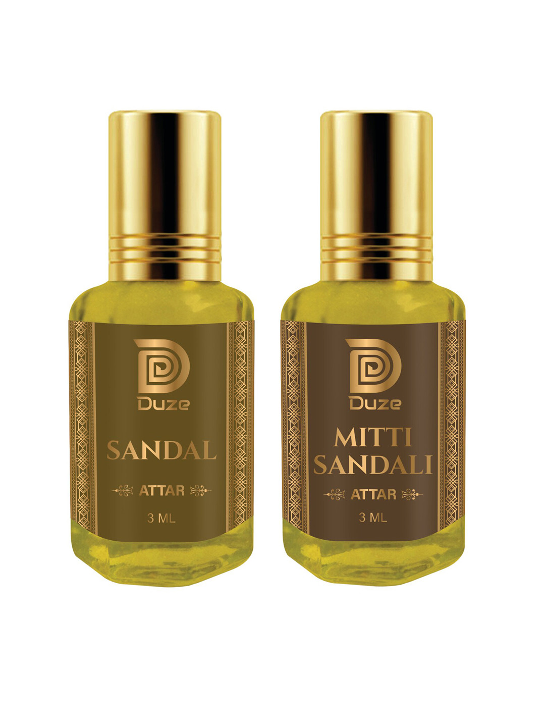 Duze Unisex Combo Sandal & Mitti The Scent Of Rain Kannauj Sandali Attar with roller 6ml