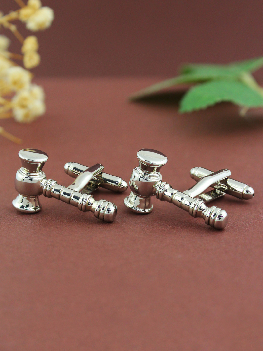 PELUCHE Silver Gavel Symbol Cufflink