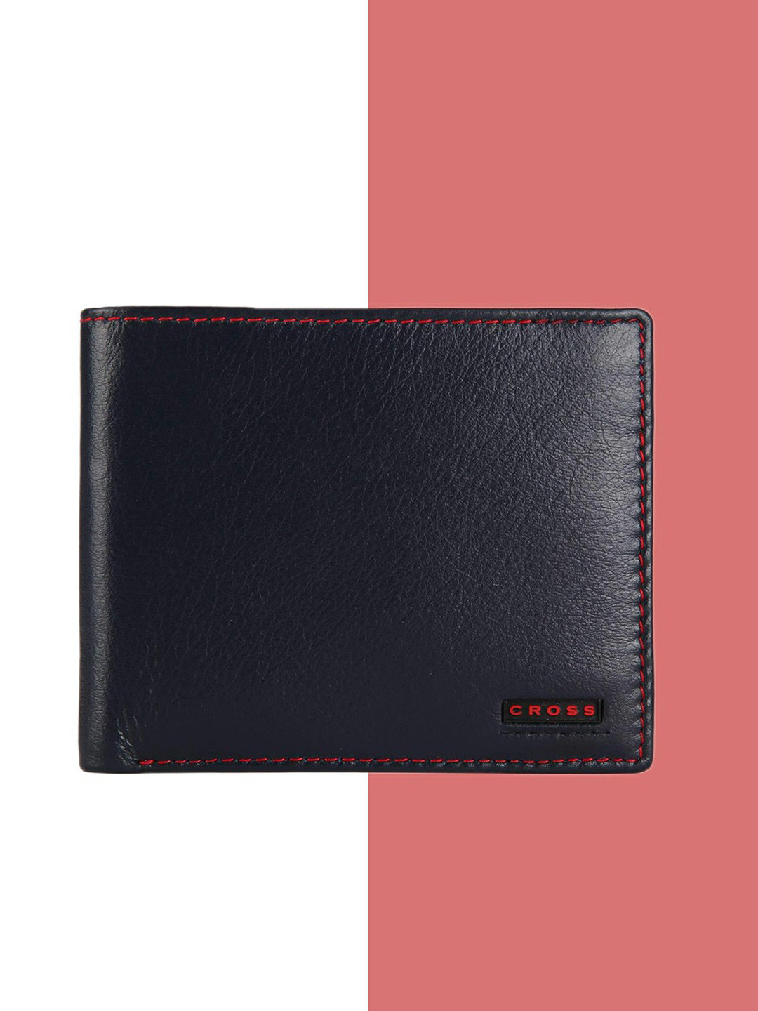 Cross Men Blue Leather Two Fold Wallet