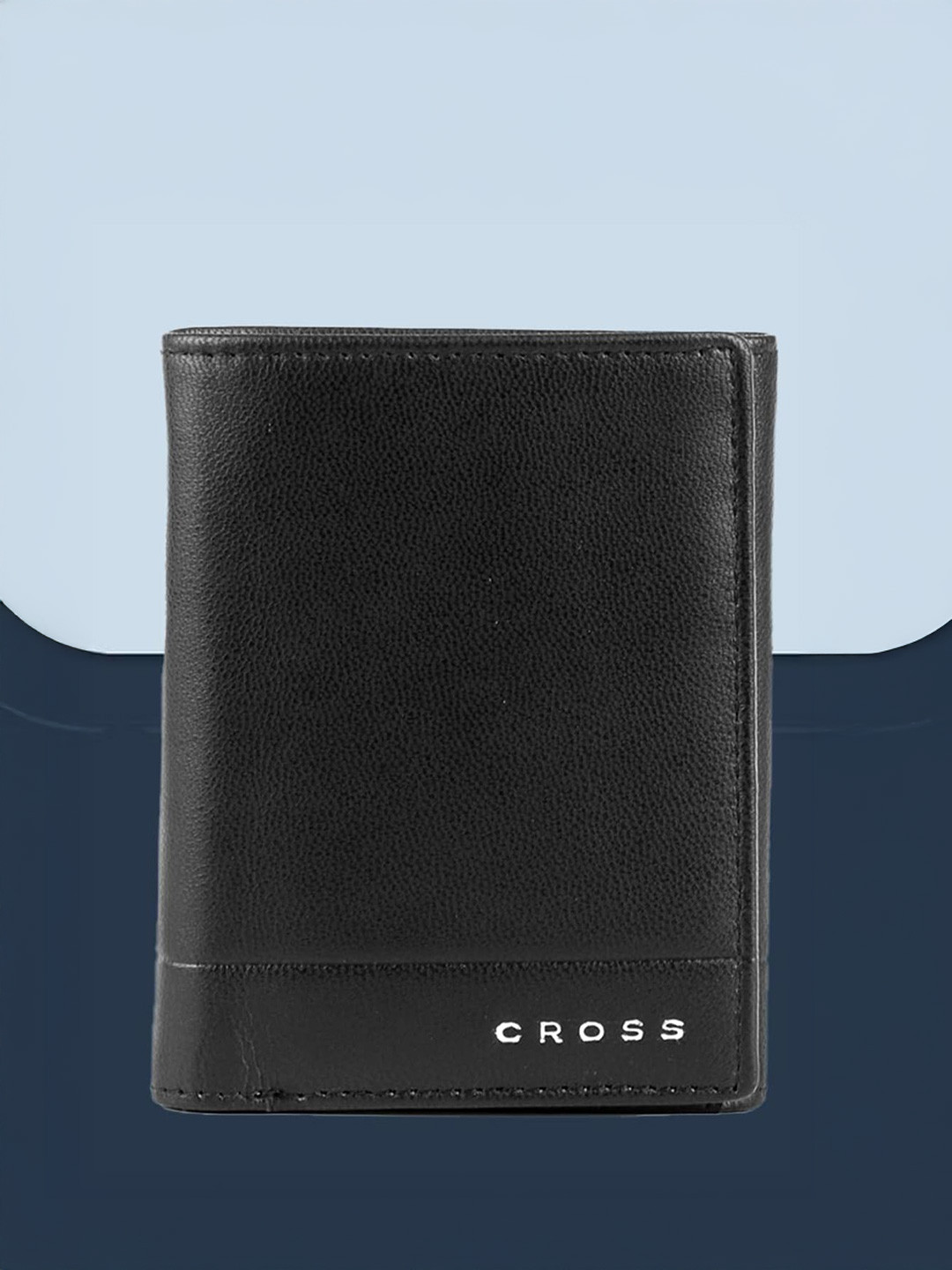 Cross Men Black Leather Three Fold Wallet