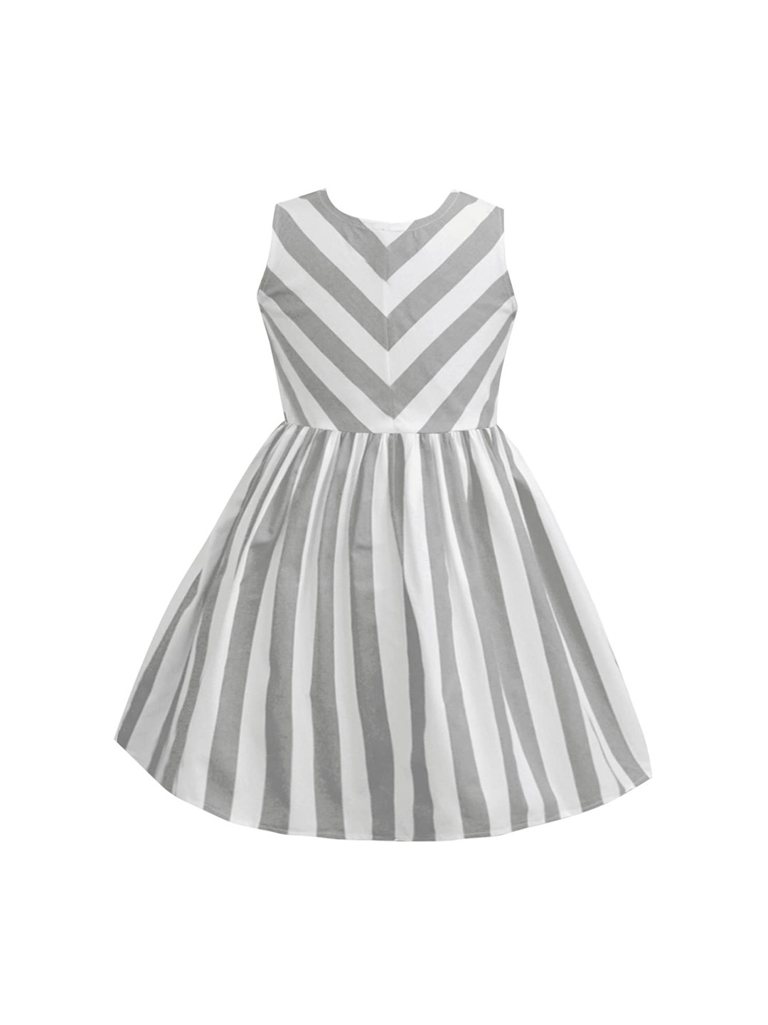 A T U N Grey Striped Dress