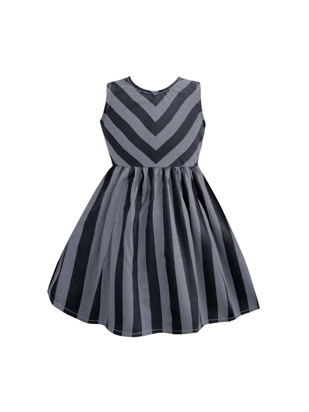 A T U N Charcoal Striped Dress