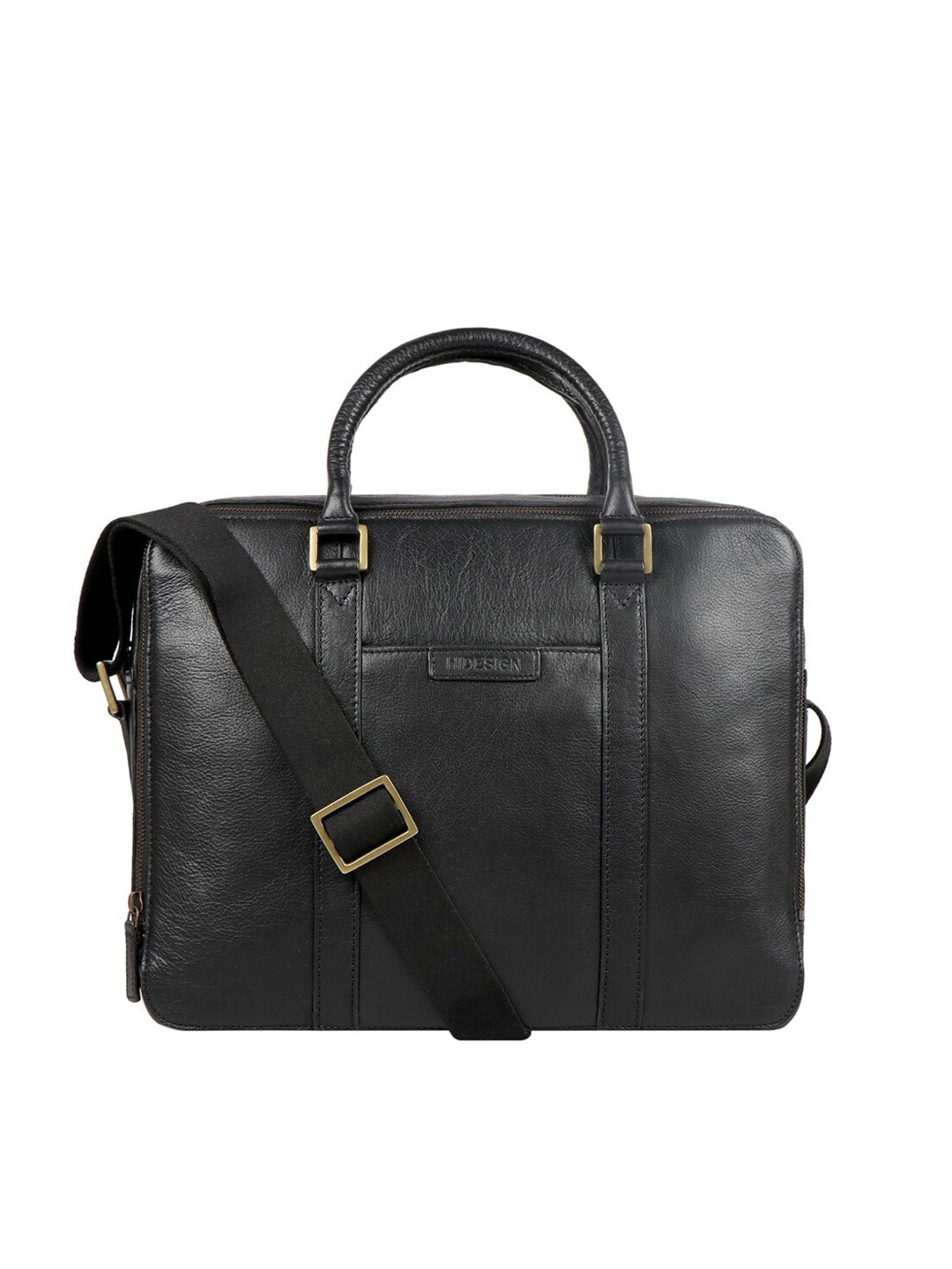 Hidesign Women Black Textured Messenger Bag