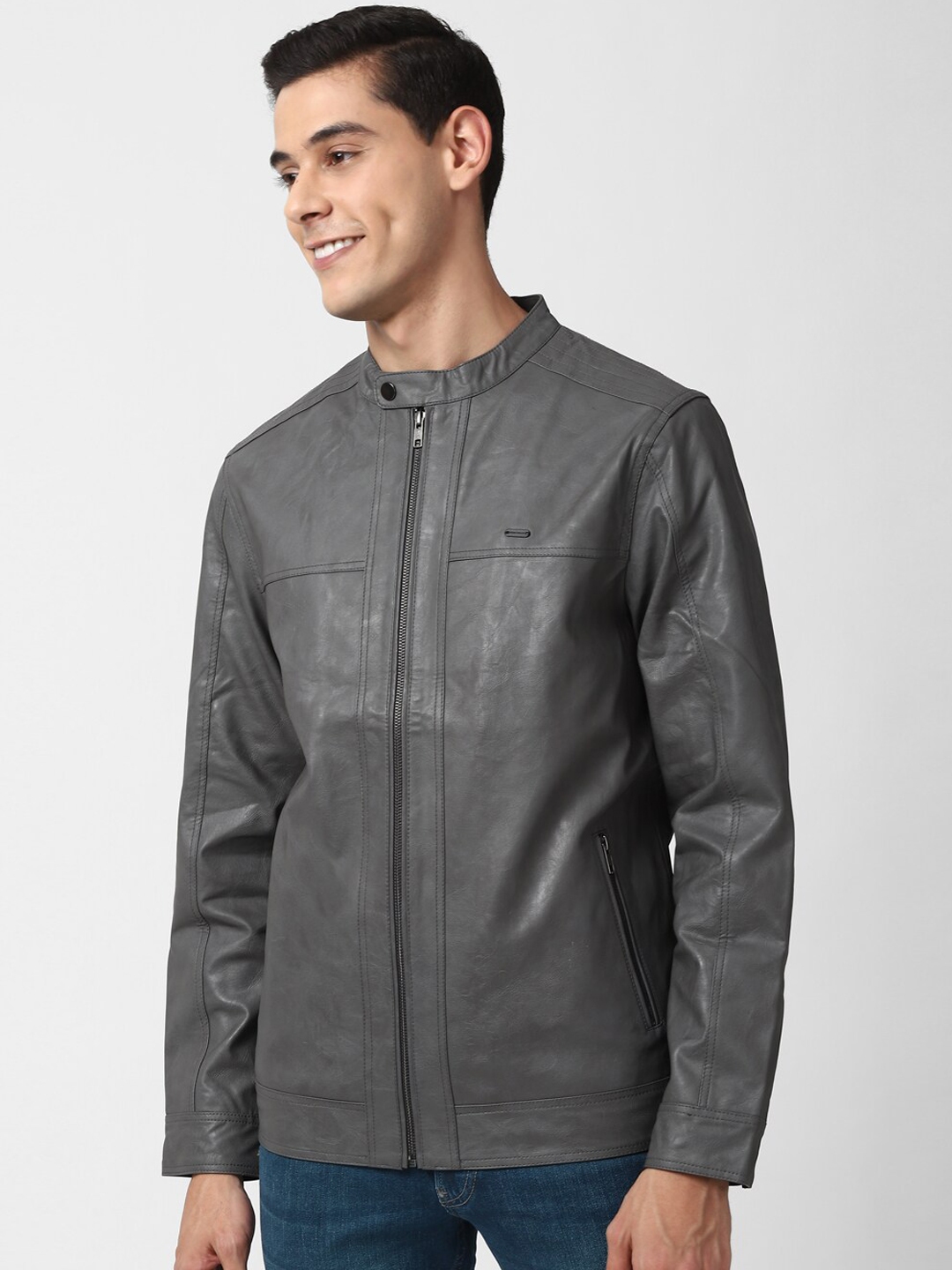 Leather jacket clearance peter england