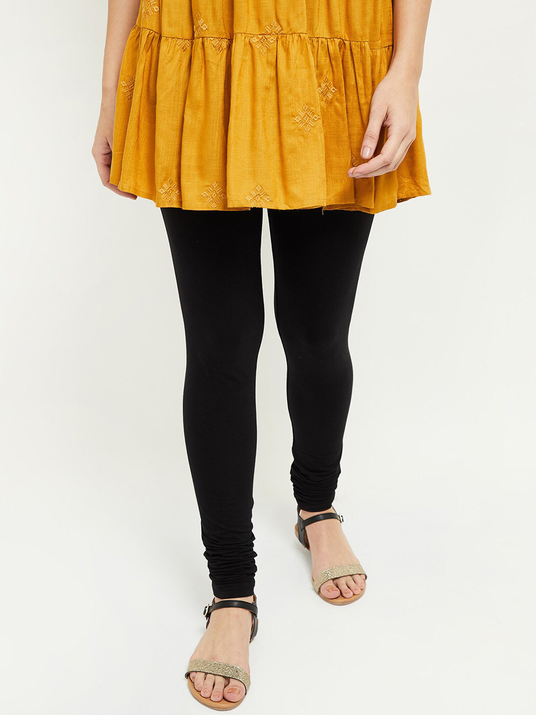 max Women Black Solid Skinny Fit Leggings