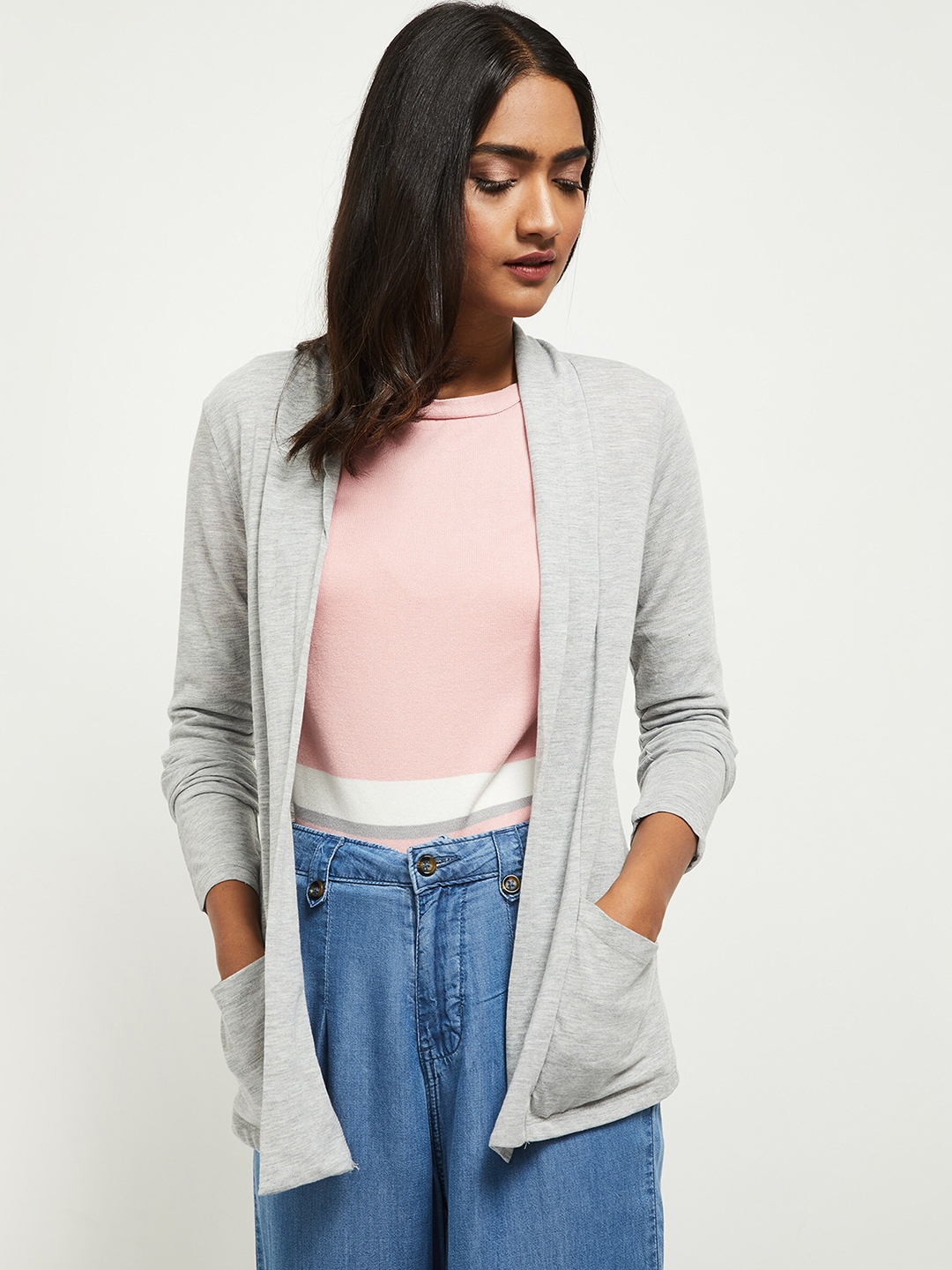 max Women Grey Shrug