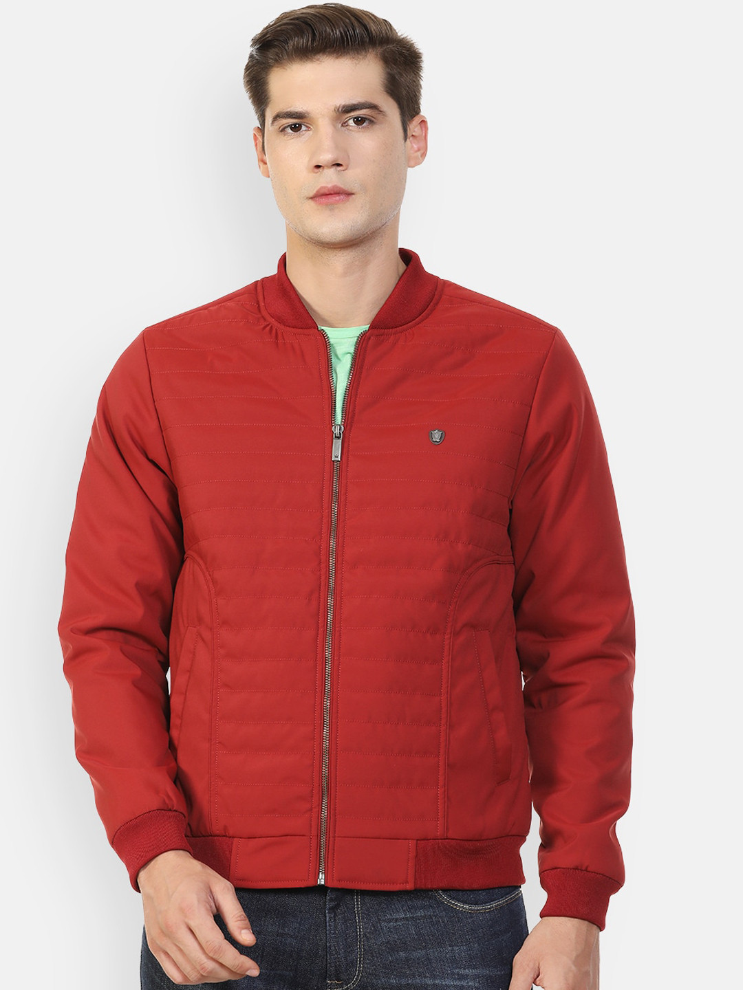 Louis Philippe Men Red Tailored Jacket with Embroidered