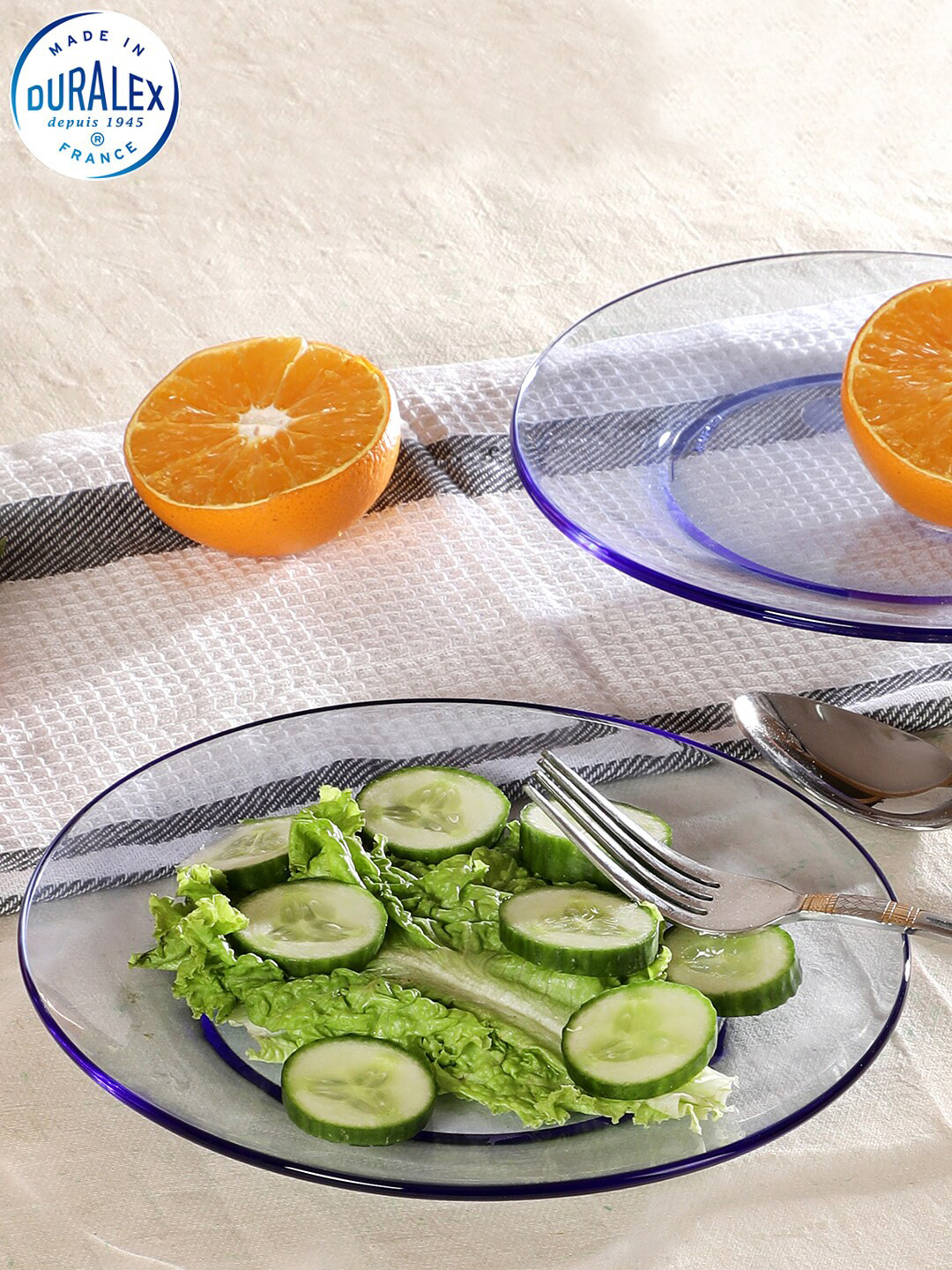 DURALEX Blue 6 Pieces Glass Plates