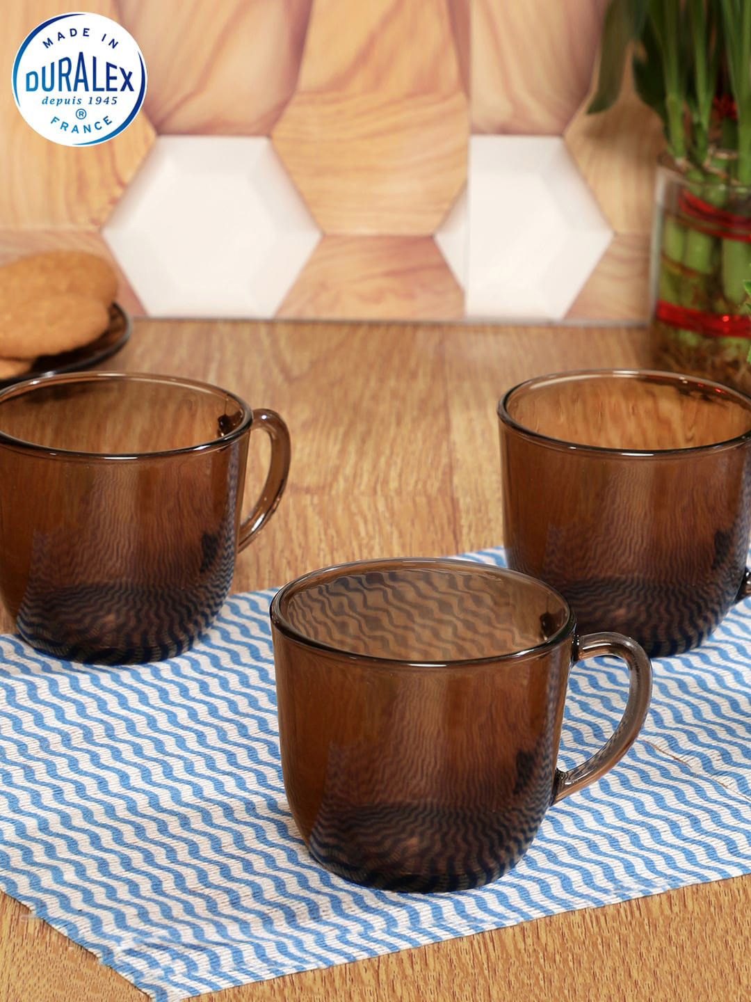 DURALEX Brown Glass Handmade 6 Piece Cups-250ml