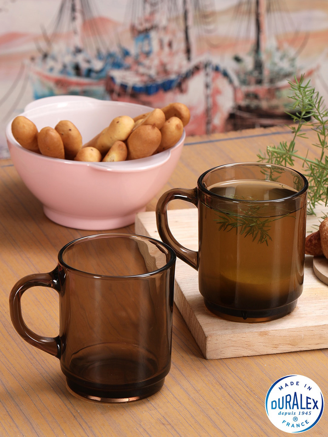 DURALEX Brown Glass Handmade 6 Piece Mugs-260ml