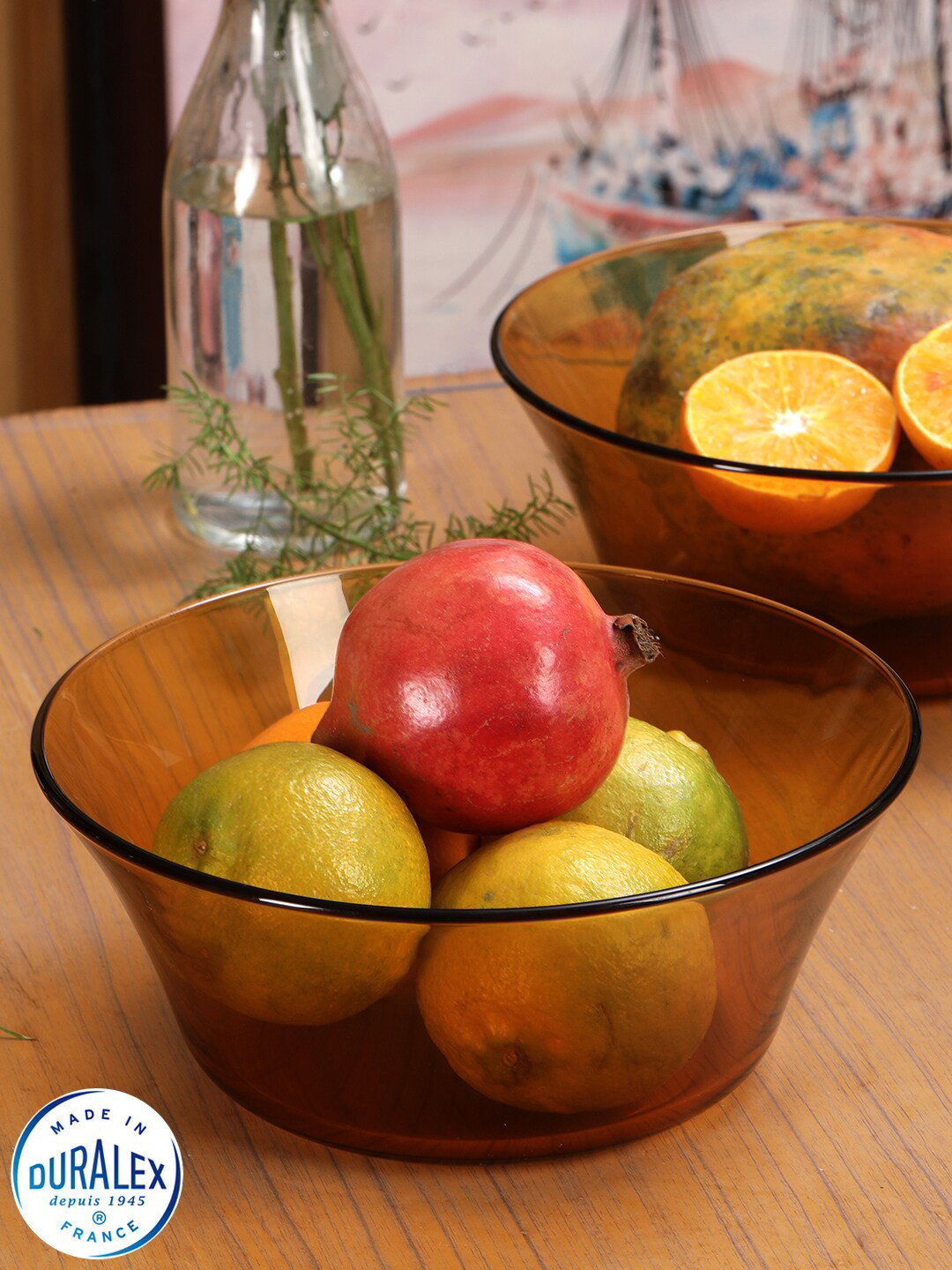 DURALEX Brown 3 Pieces Glass Bowls