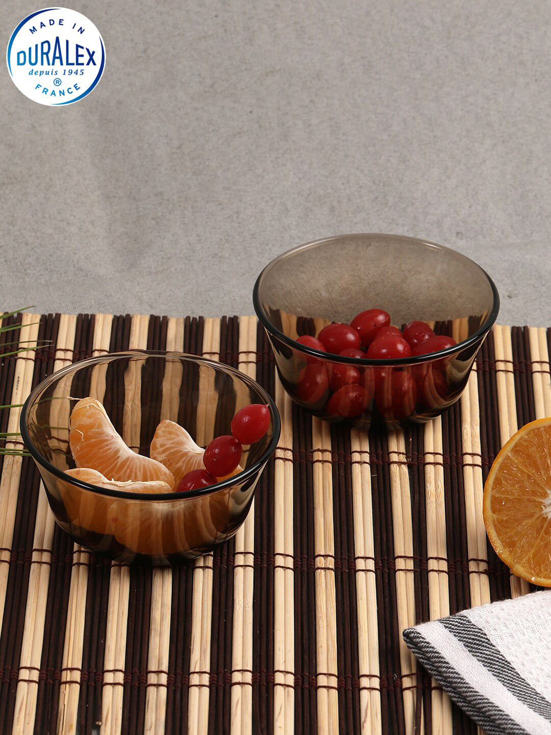 DURALEX Coffee Brown 6 Pieces Glass Glossy Bowls