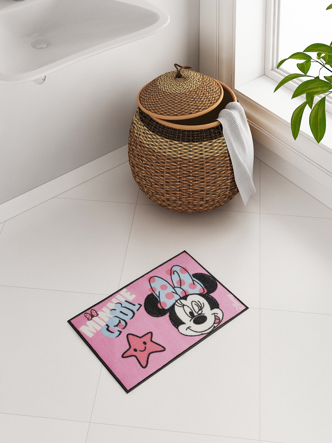 Buy Spaces Kids Pink Minnie Mouse Print Rectangular Bath Rug Bath Rugs For Unisex Myntra