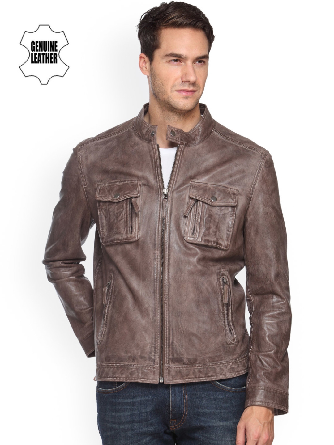 Teakwood leather hot sale jackets myntra