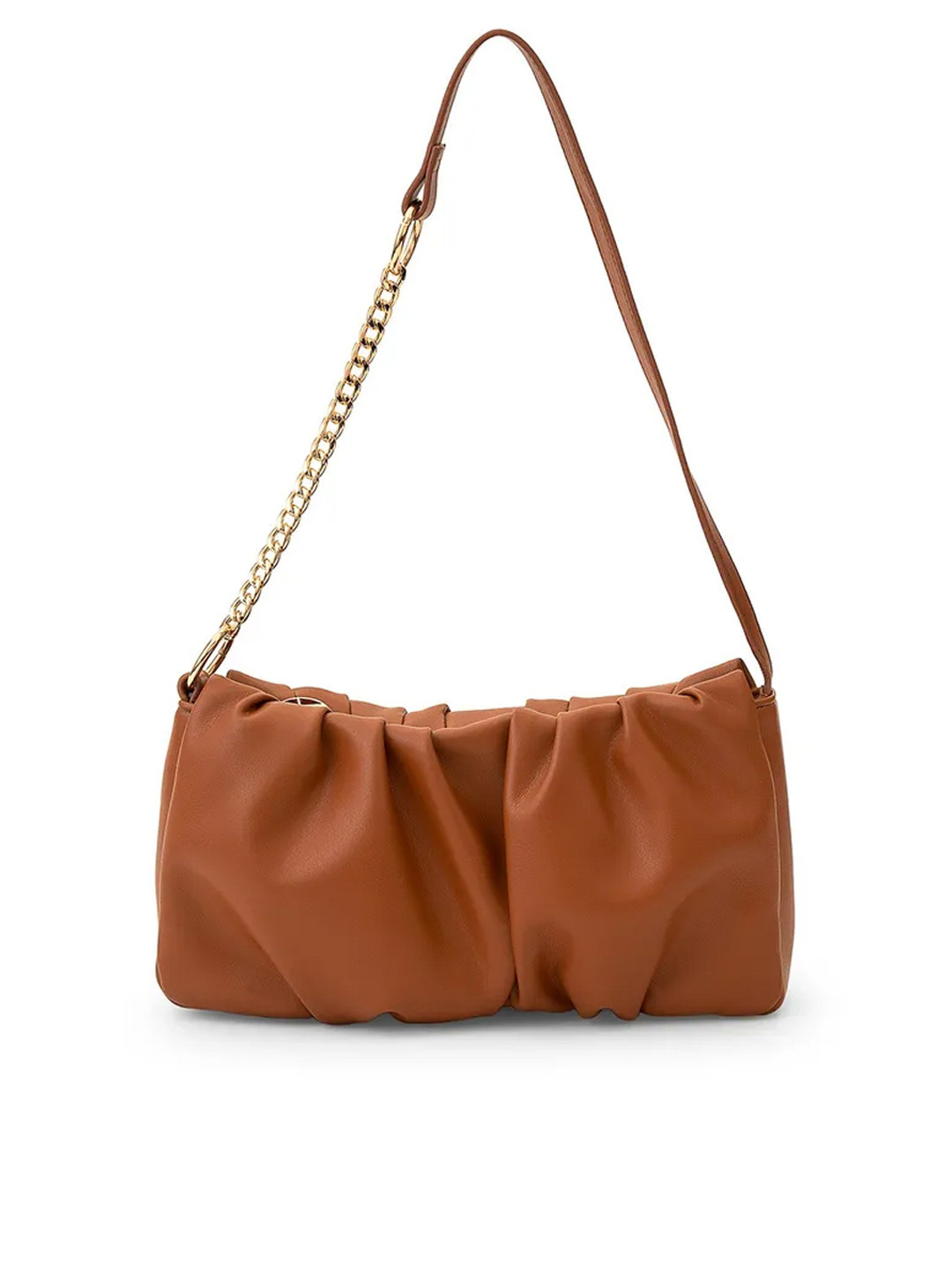 MIRAGGIO Irene Brown Soft-Gathered Shoulder Bag