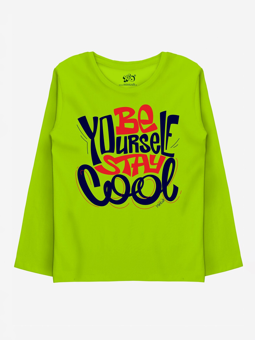 x2o Boys Green Typography Printed T-shirt