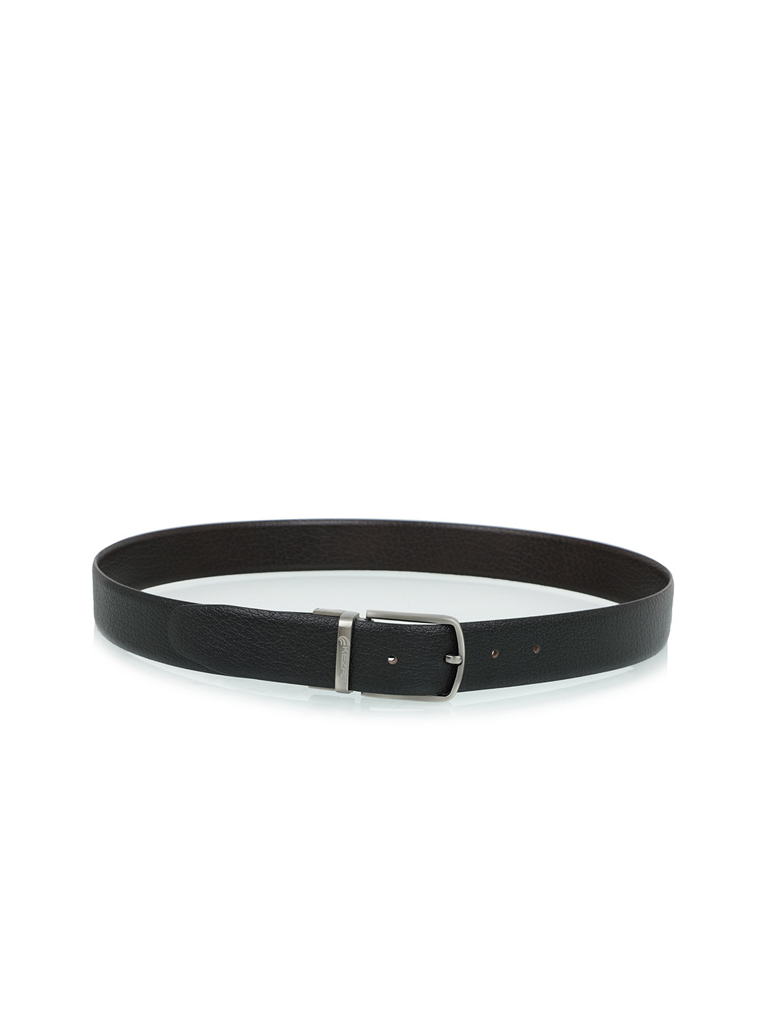 KEZRO Men Black Textured Leather Formal Belt