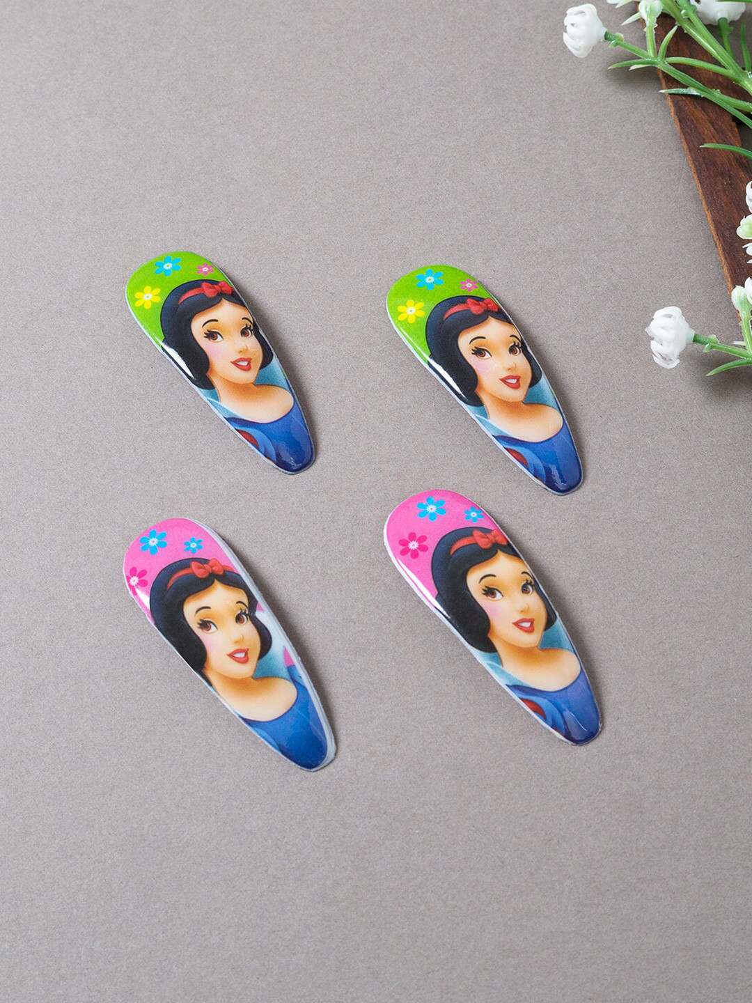 Golden Peacock Girls Blue & Pink Set of 4 Tic Tac Hair Clip