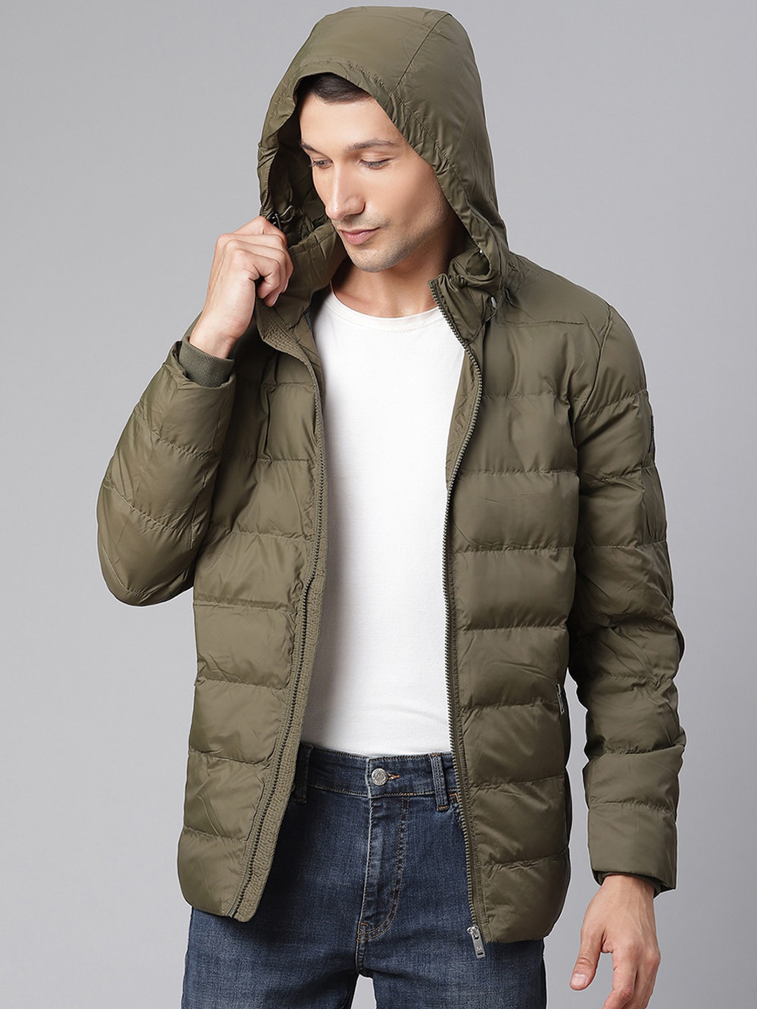 Matinique Men Olive Green Lightweight Puffer Jacket