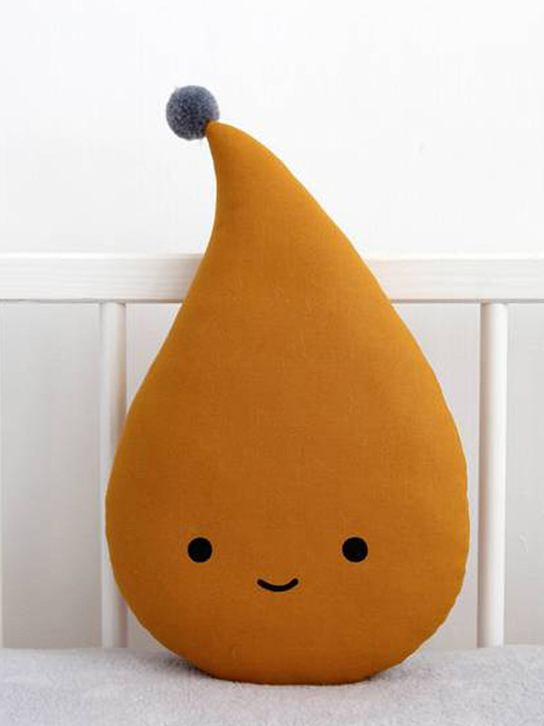 STYBUZZ Kids Mustard Coloured Cute Rain Drop Shaped Cushion