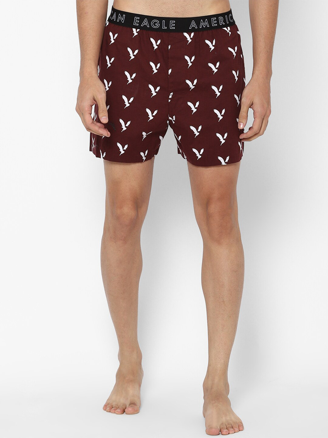 AMERICAN EAGLE OUTFITTERS Men Burgundy Printed Boxers WEC0231101613