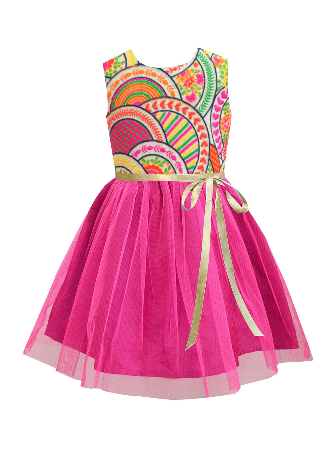 A T U N Fuchsia Net Dress