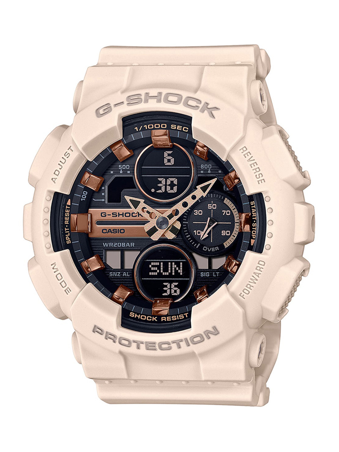 CASIO Women G-Shock GMA-S140M-4ADR Black Ana-Digi Dial Pink Resin Strap Watch G1061