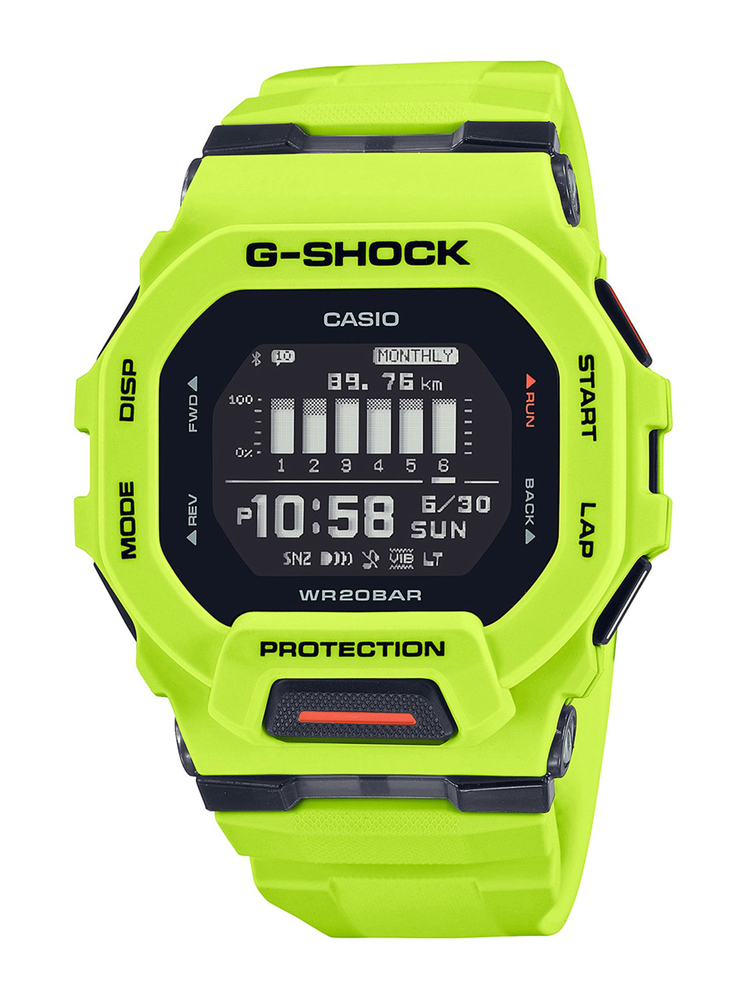 CASIO Men G-Shock GBD-200-9DR Digital Dial Lime Green Resin Strap Watch G1148