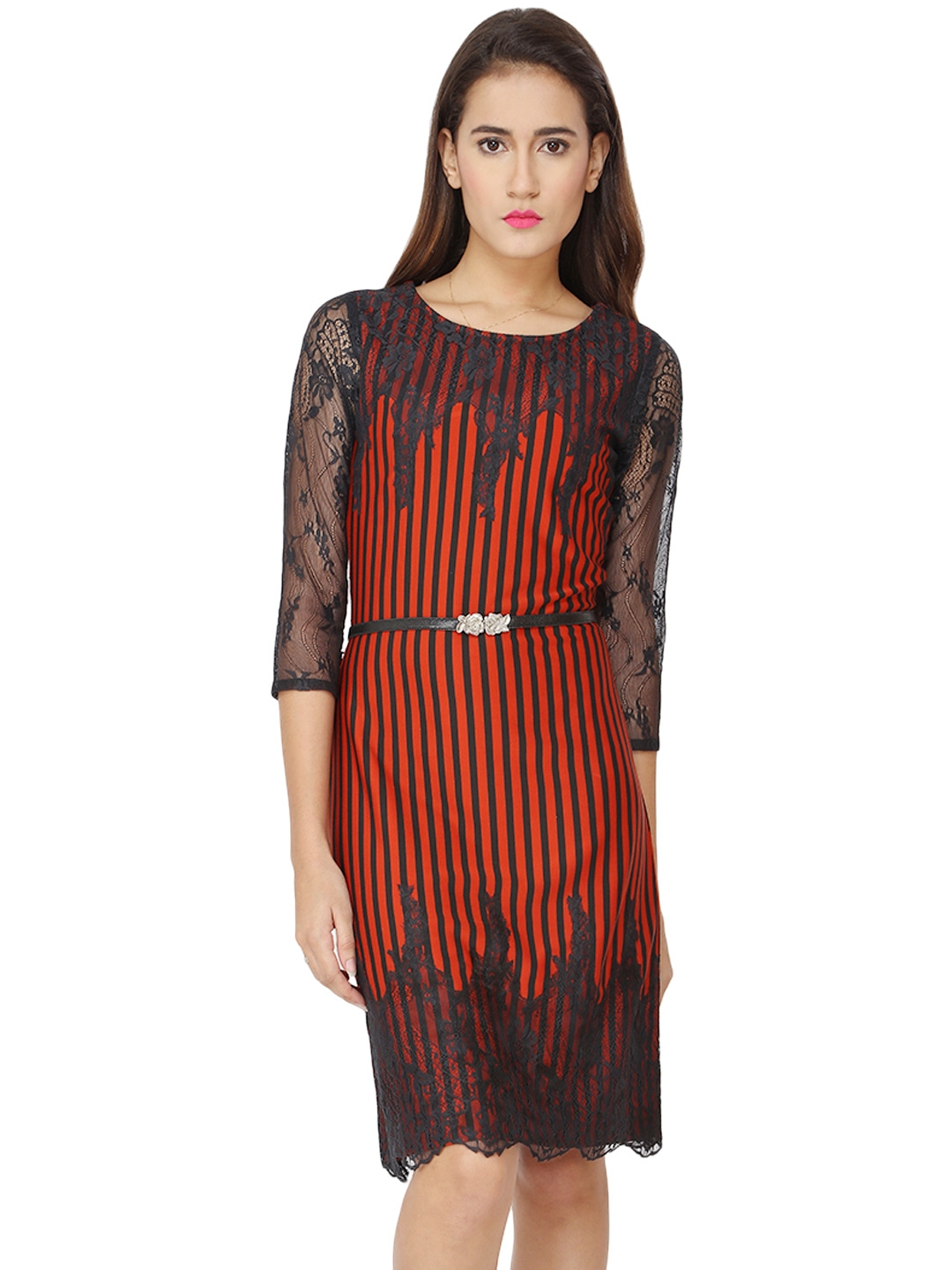 Blue Lace Sheath Dress