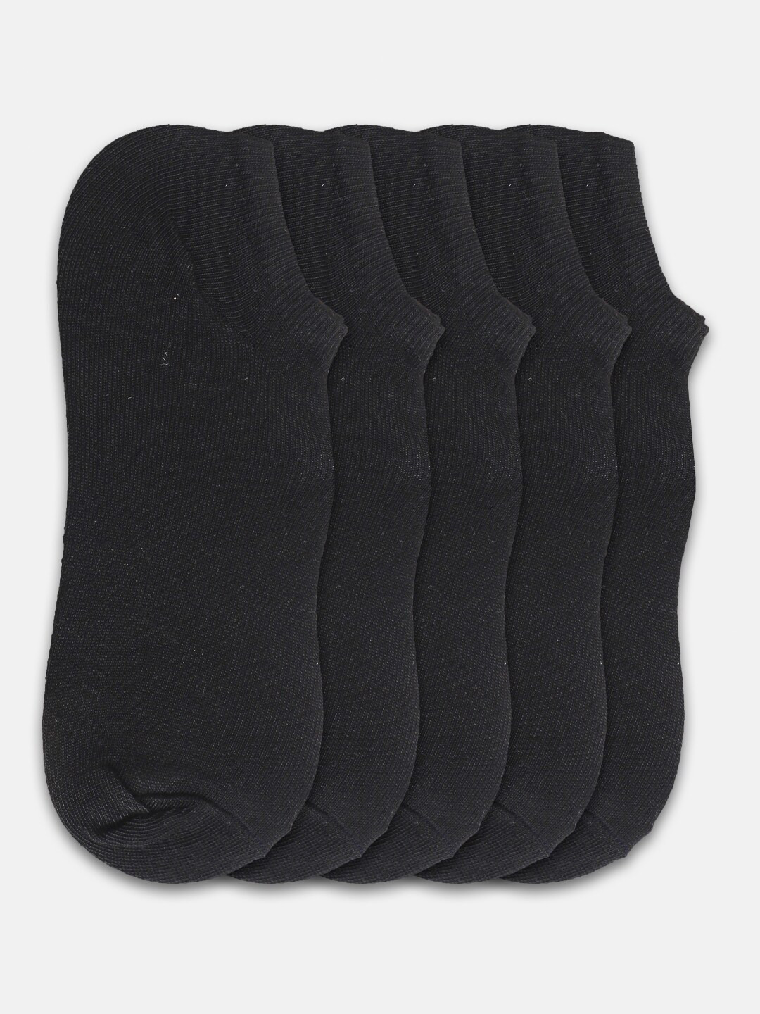 Kolor Fusion Men Pack Of 5 Black Ankle-Length Socks