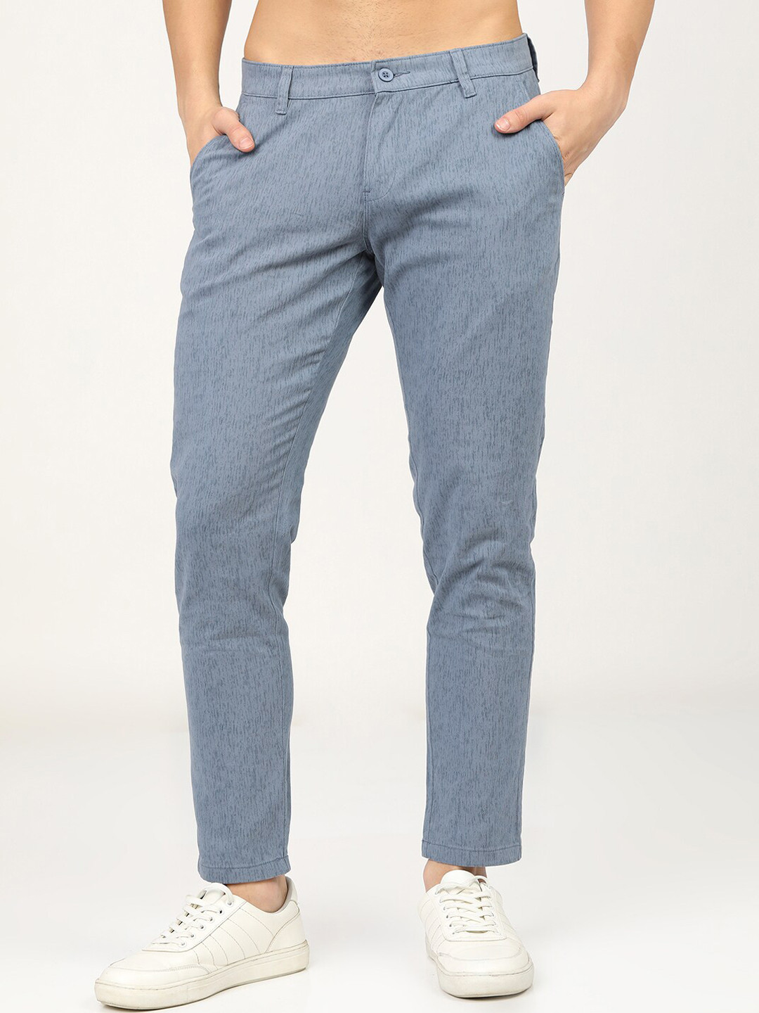 HIGHLANDER Men Blue Slim Fit Easy Wash Trousers