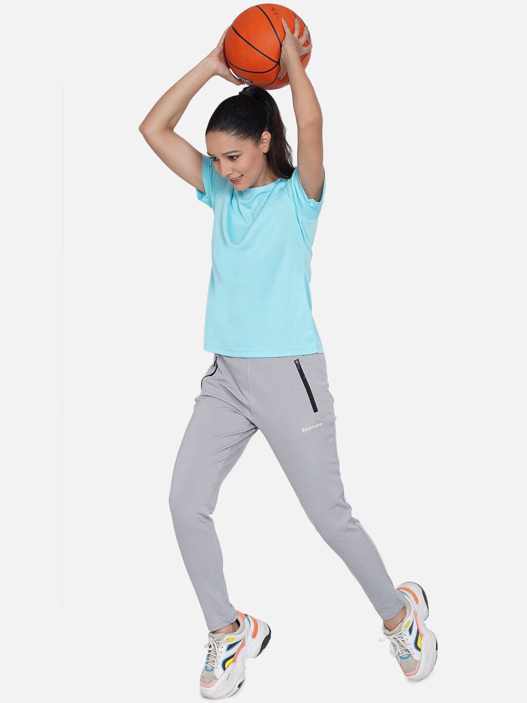 ARMISTO Women Blue Dri-FIT Slim Fit Training or Gym T-shirt