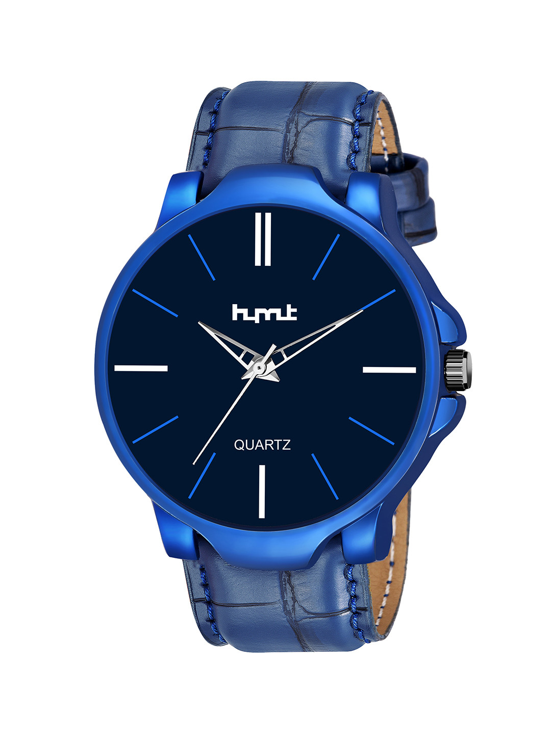 HYMT Men Blue Dial & Blue Leather Straps Analogue Watch HMTY-5001