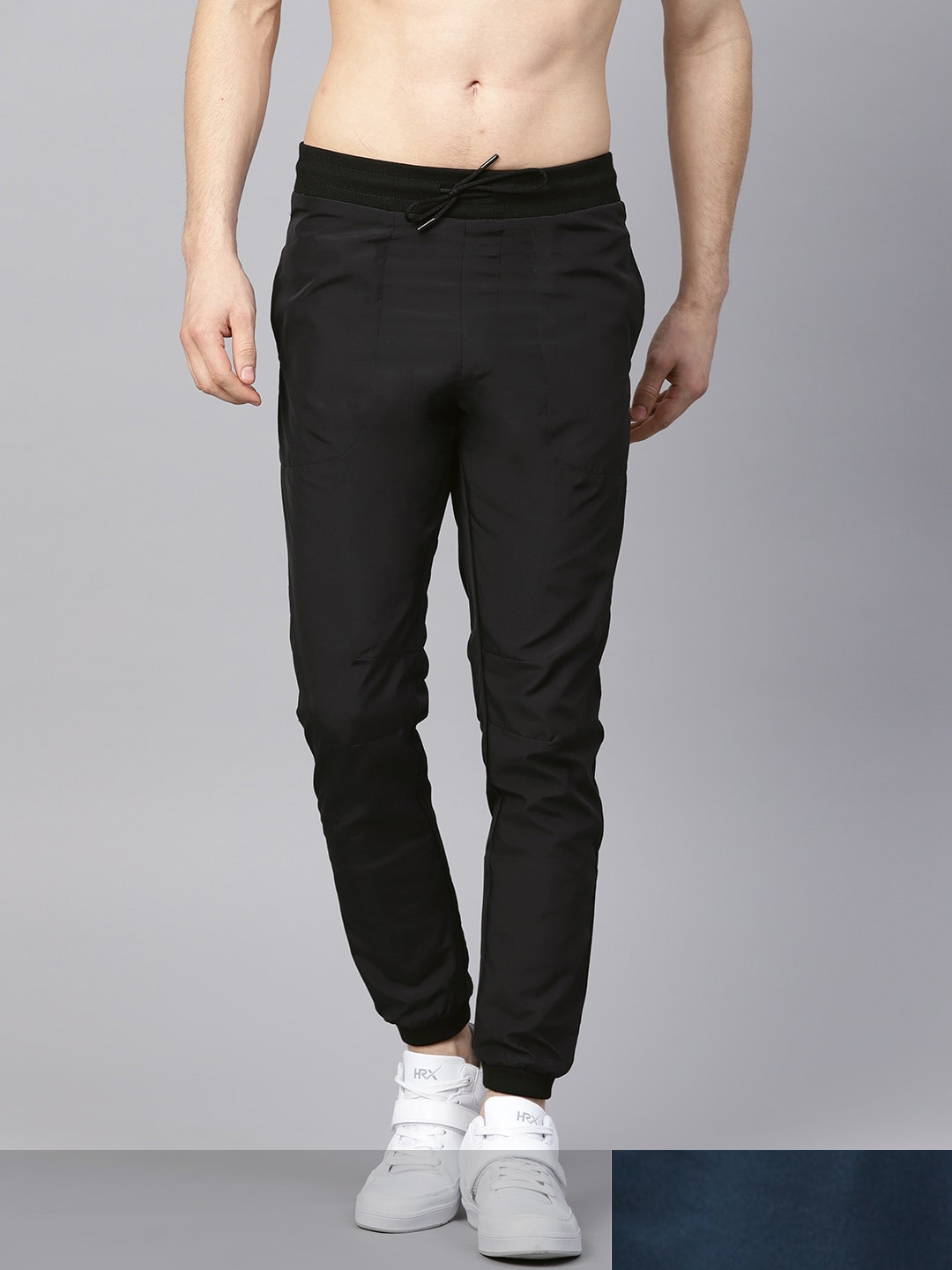 HRX by Hrithik Roshan Men Pack of 2 Black & Blue Solid Track Pants