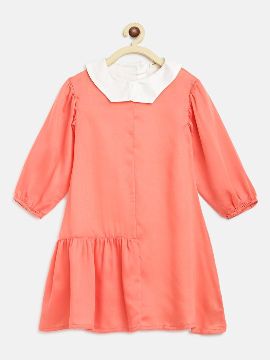 am ma Peach-Coloured Drop-Waist Dress