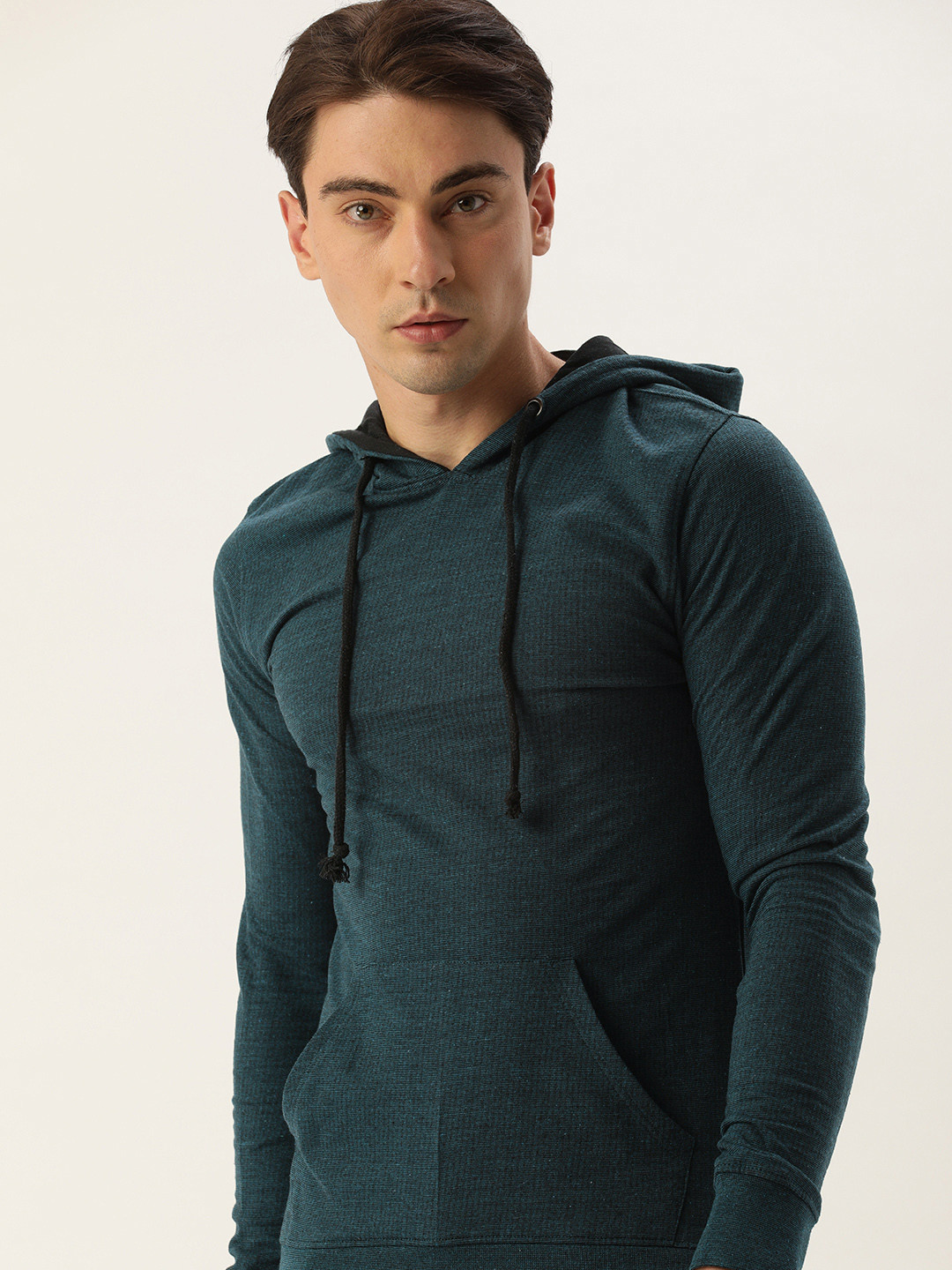 ARISE Men Teal Hooded Sweatshirt
