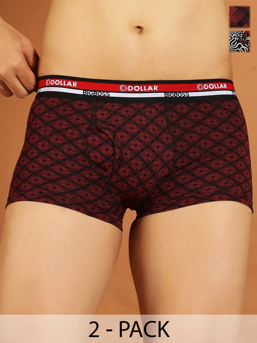 Dollar Bigboss Men Printed Pack of 2 Functional Pouch Support Trunk
