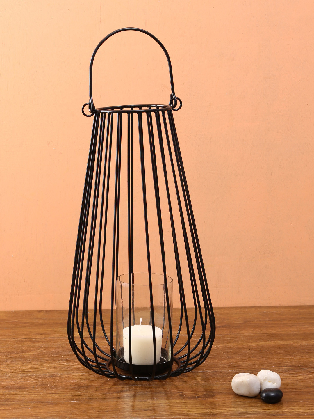 Aapno Rajasthan Black Lantern Candle Holder
