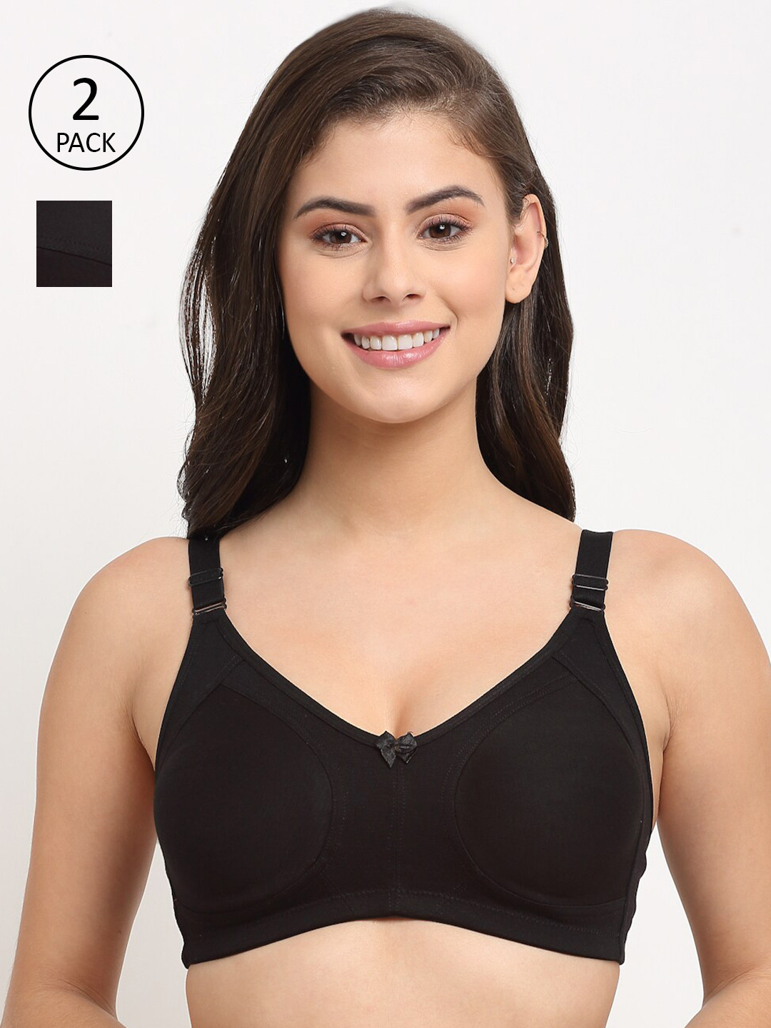 Friskers Pack Of 2 Black Push-Up Bra O-312-01-317-01-30