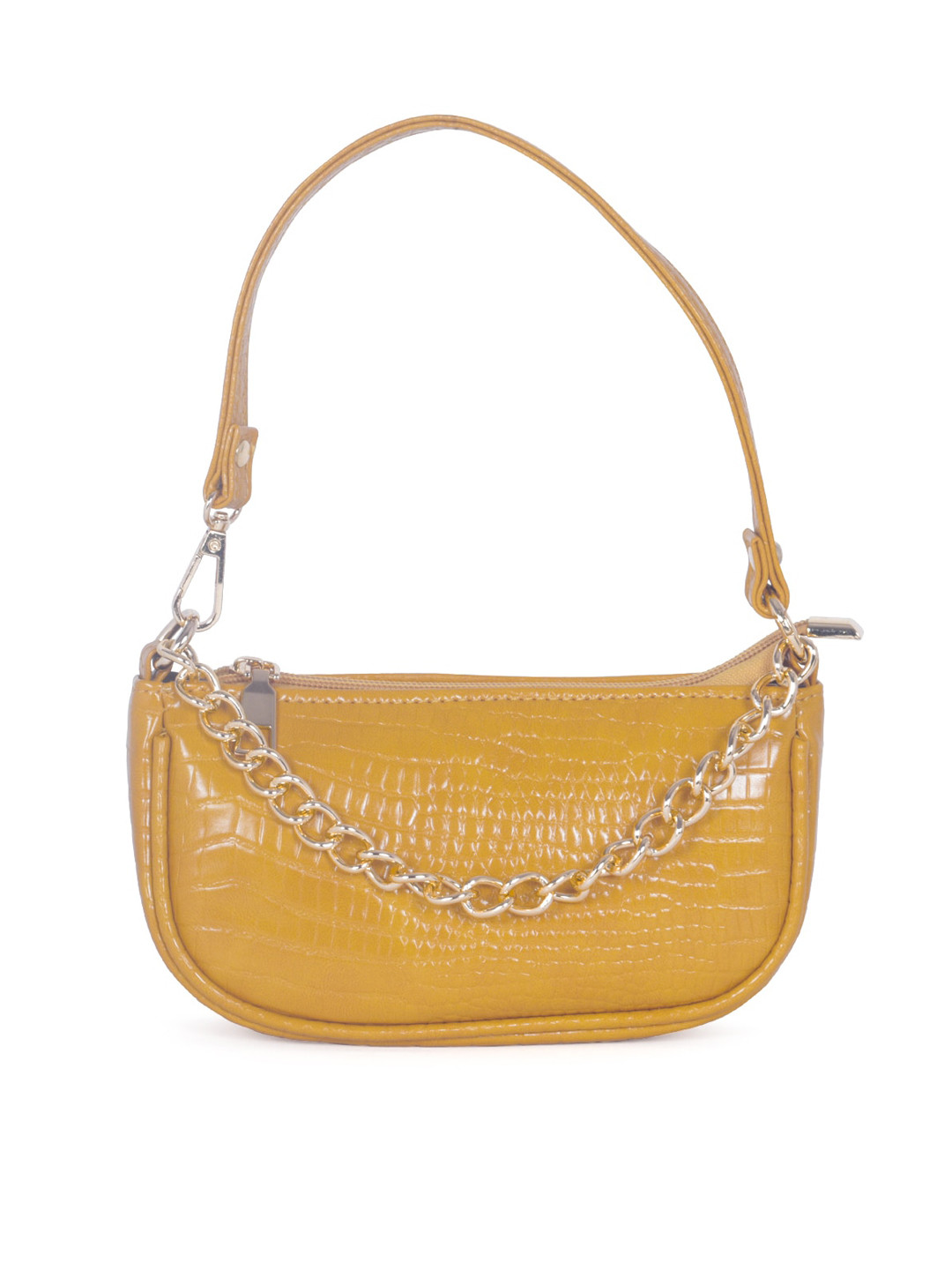 London Rag Mustard Half Moon Satchel with Quilted