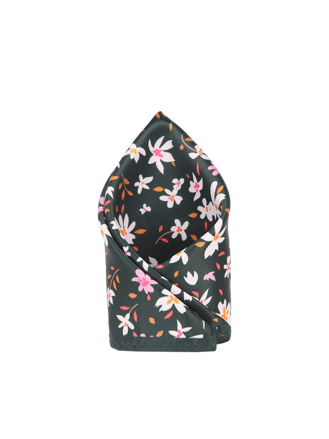 Tossido Men Green & Pink Printed Microfibre Pocket Square