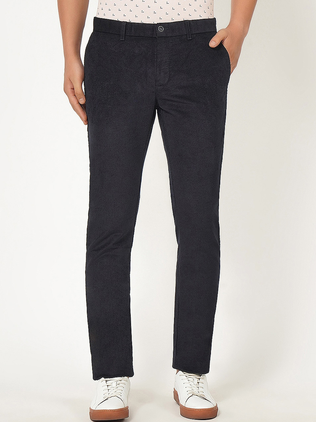 Blackberrys Men Navy Blue B-95 Slim Fit Trousers