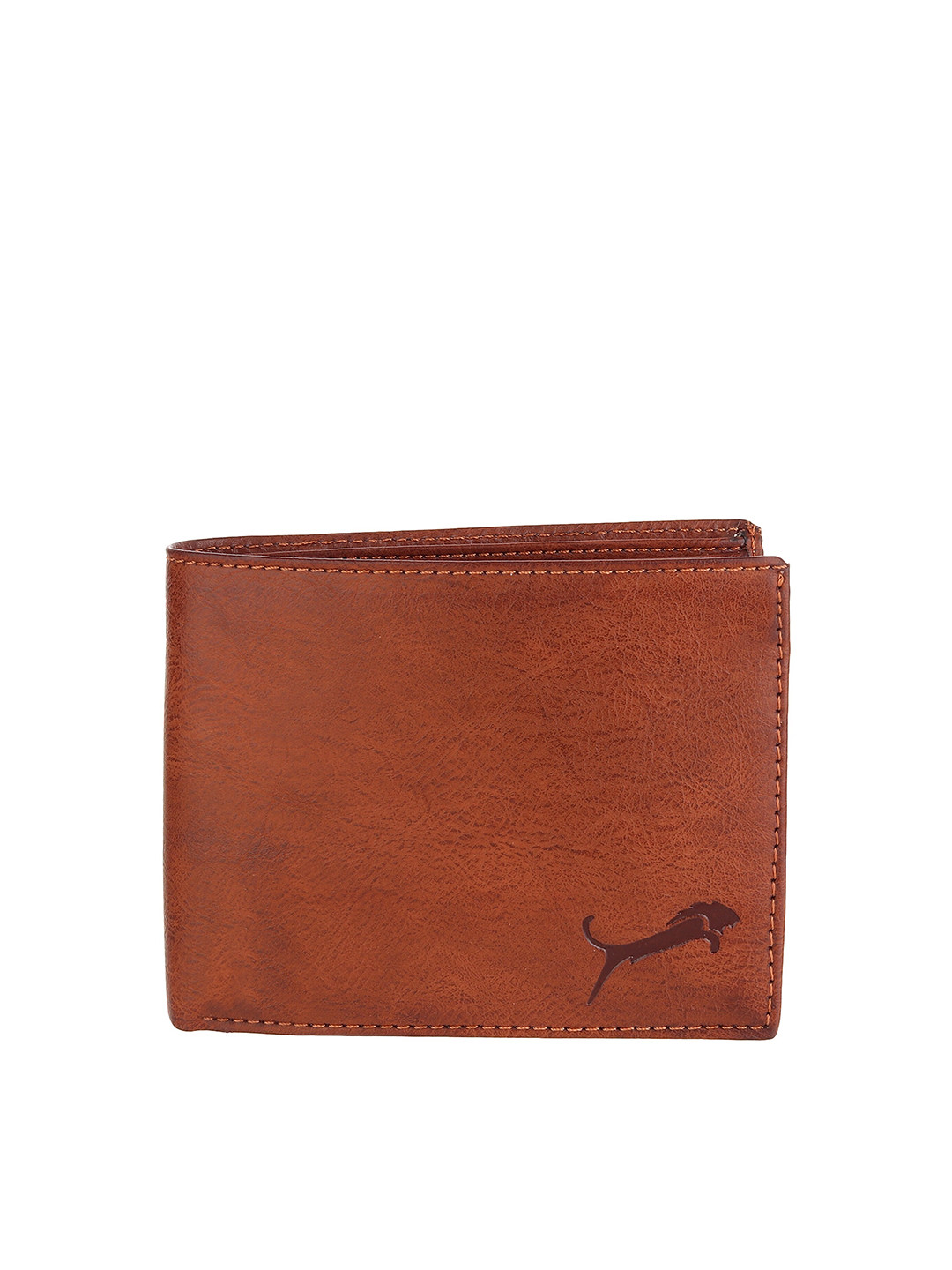 WILD EDGE Men Tan Textured Leather Two Fold Wallet