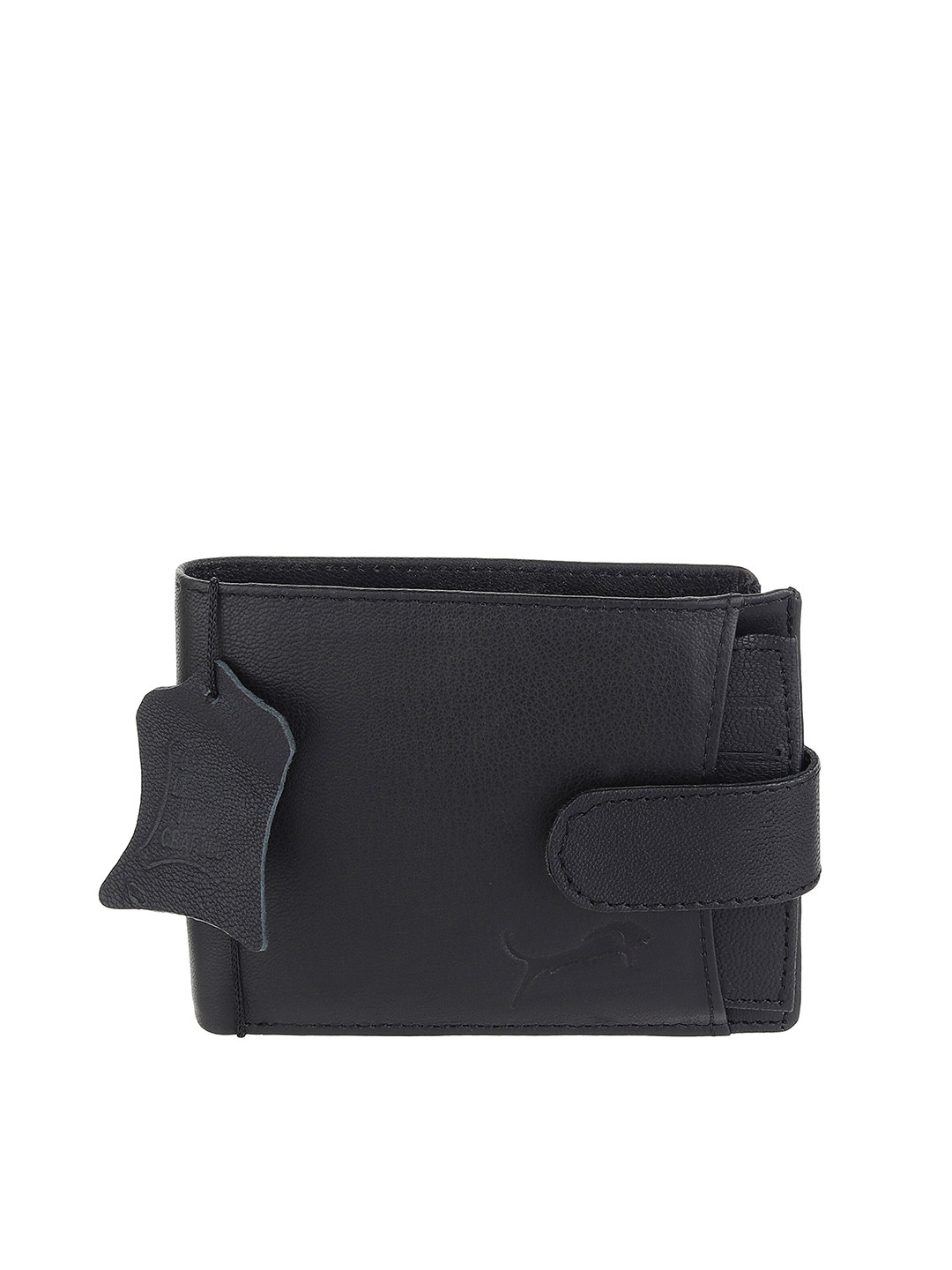 WILD EDGE Men Black Leather Two Fold Wallet