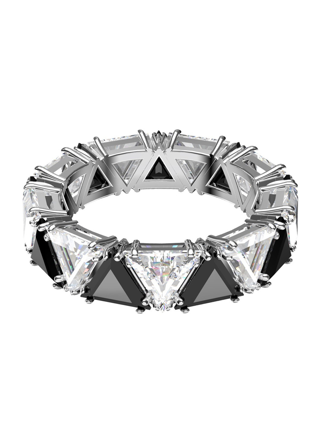 SWAROVSKI Black Rhodium-Plated Triangle Cut Crystal-Studded Millenia Cocktail Ring