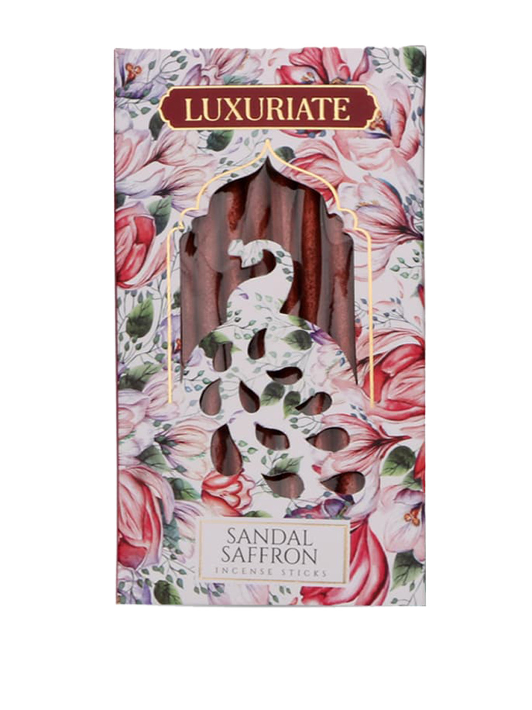 LUXURIATE Red Sandal Saffron Non-Toxic 20 Incense Sticks