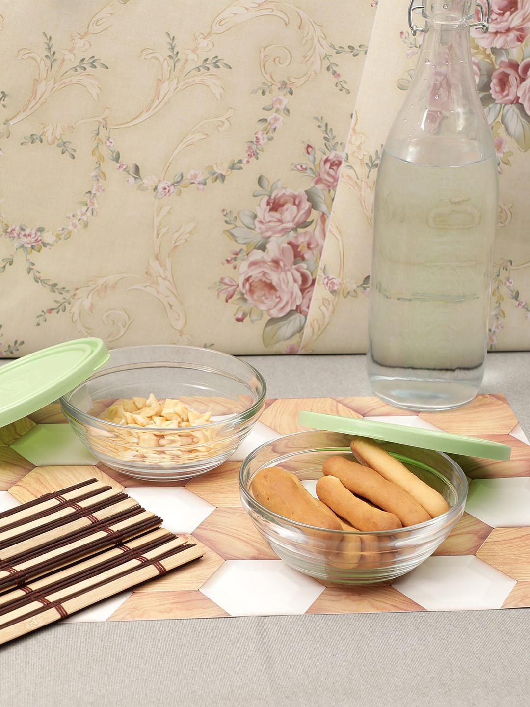 Duralex FreshBox Transparent Glass Dishwasher Safe 3 Piece Snap Box Container Set-500ml