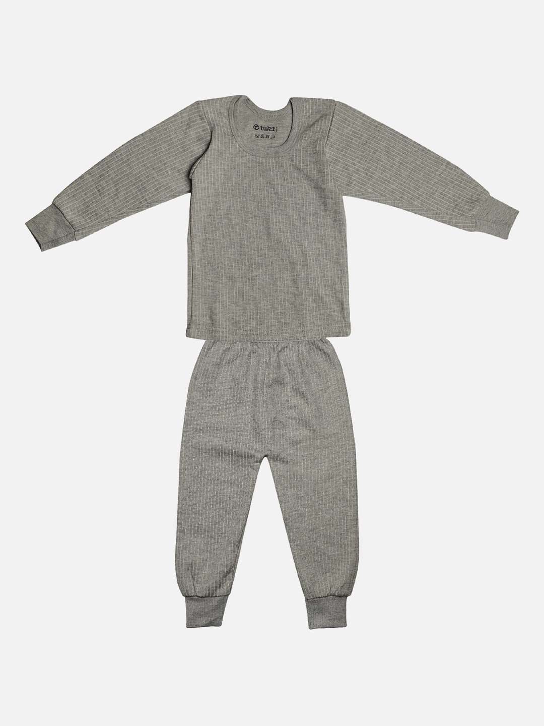 TINYHUG Boys Grey Melange Anti Bacterial Thermal Set