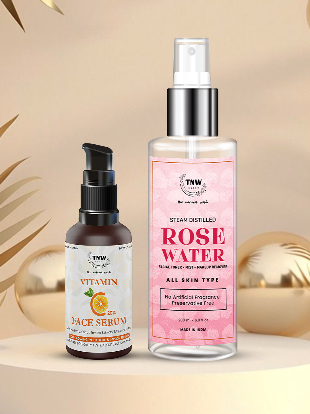 TNW the natural wash Unisex Vitamin C Serum Rose Water 200ml