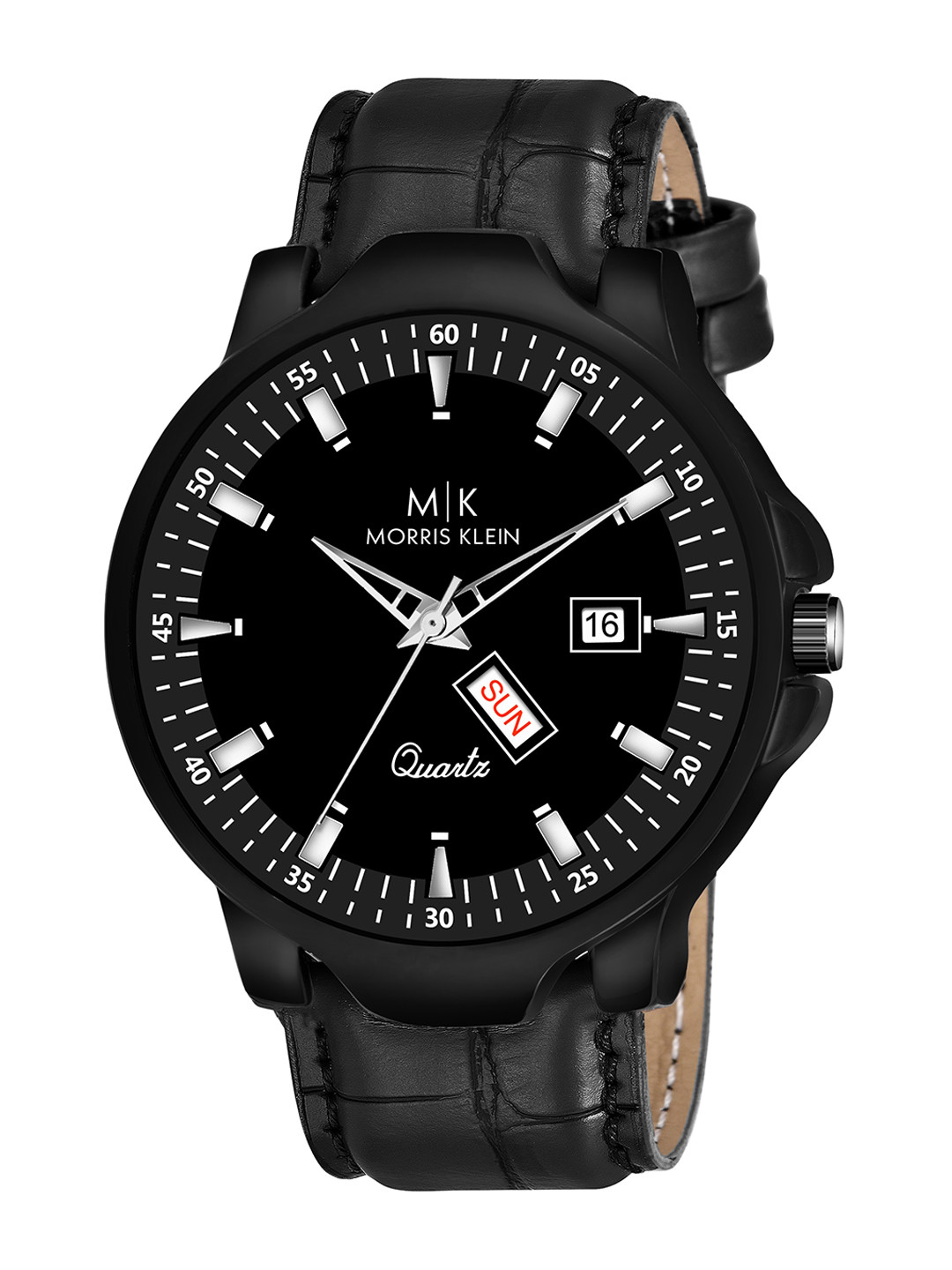 MORRIS KLEIN Men Black Dial & Black Stainless Steel Straps Analogue Watch - MK-2001